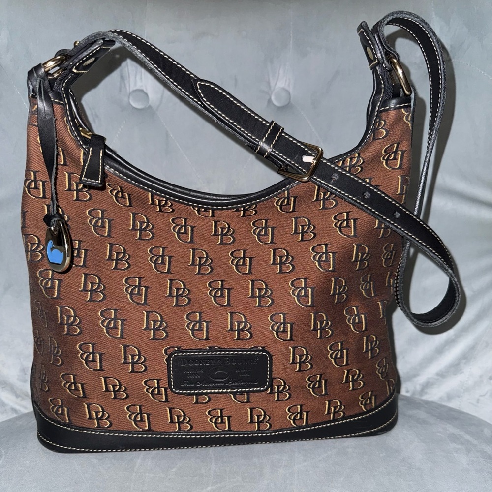 Elegant Brown Monogram Shoulder Bag
